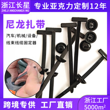 跨境新品 通用电缆扎带扣 重型自锁尼龙扎带挡泥板叶扎带穿心钉扣