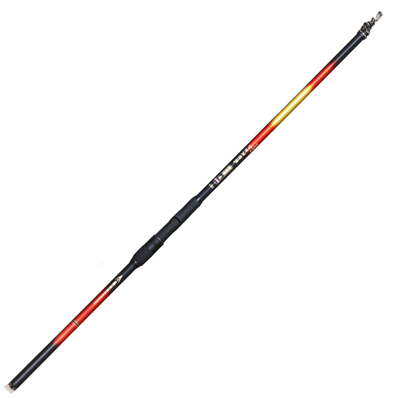 Polo de roca de sección larga negro y rojo