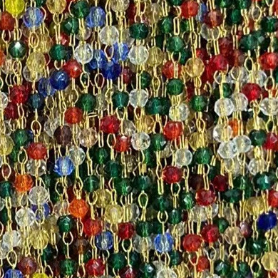 Acero inoxidable chapado de cristal de color cadena de cuentas DIY material hecho a mano collar de pulsera gafas