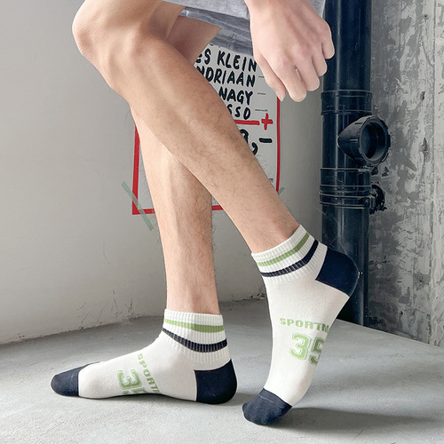 Socks men's socks spring and summer pure cotton deodorant short summer thin men's sports low-cut short socks wholesale