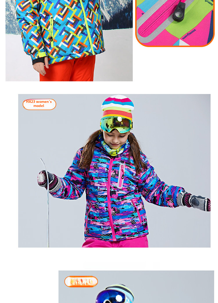 Giacca da sci per bambini impermeabile calda imbottita_voghion.com