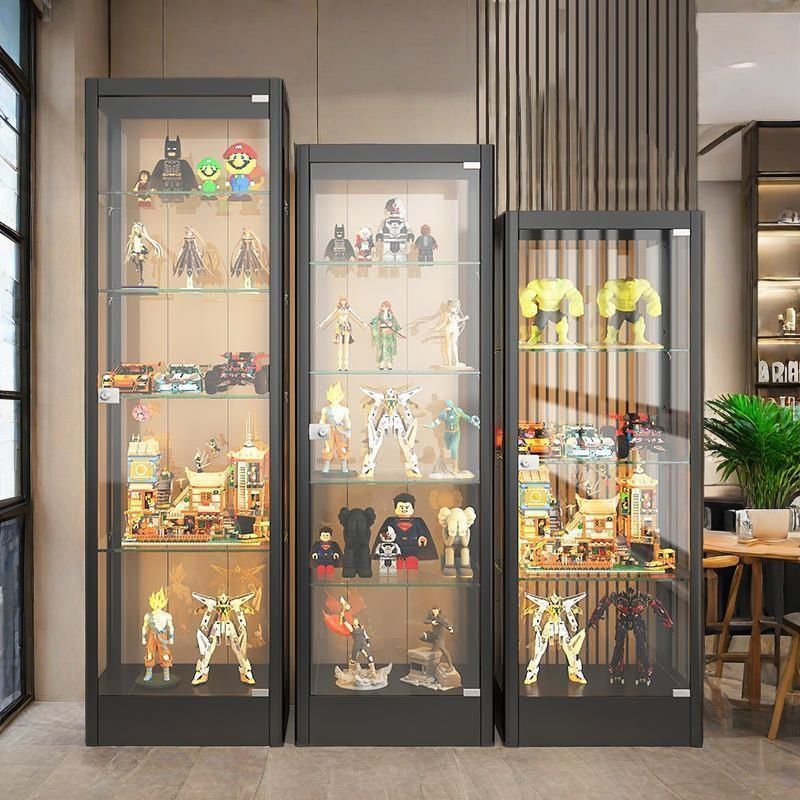 手办柜展示柜家用陈列柜防尘玻璃柜透明模型玩具展示架酒柜