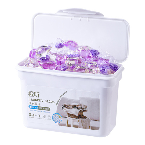 3-in-1 Laundry Detergent Beads 30 Count Box Pack Lavender Scent Deep Cleaning Long-lasting Fragrance Softening Laundry Beads Manufacturer Wholesale