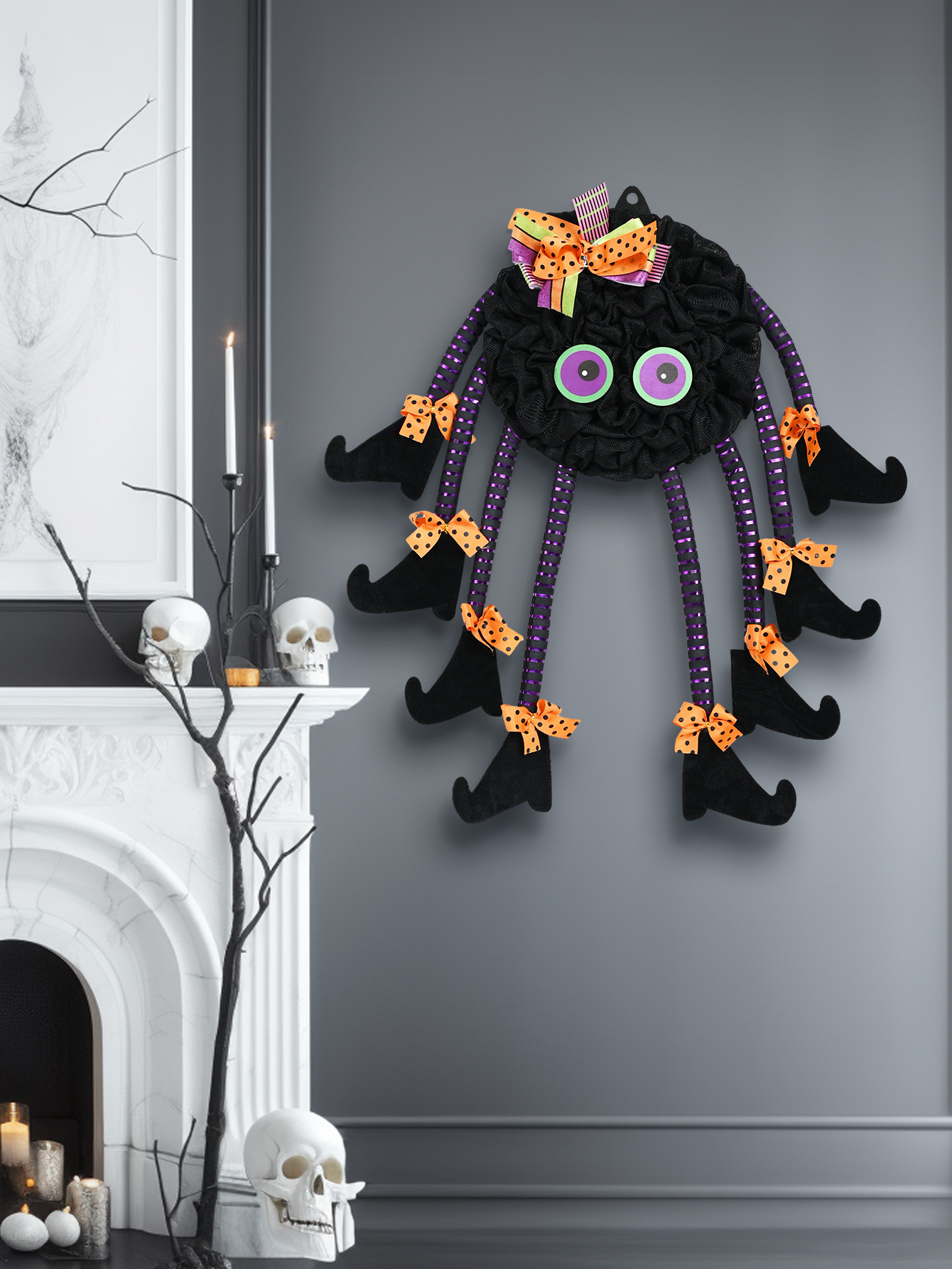 Jõulukaunistus kaheksajalg pärg kõrvits ämblik pealuu peo paigutus ripatsehted Halloweeni lill_voghion.com