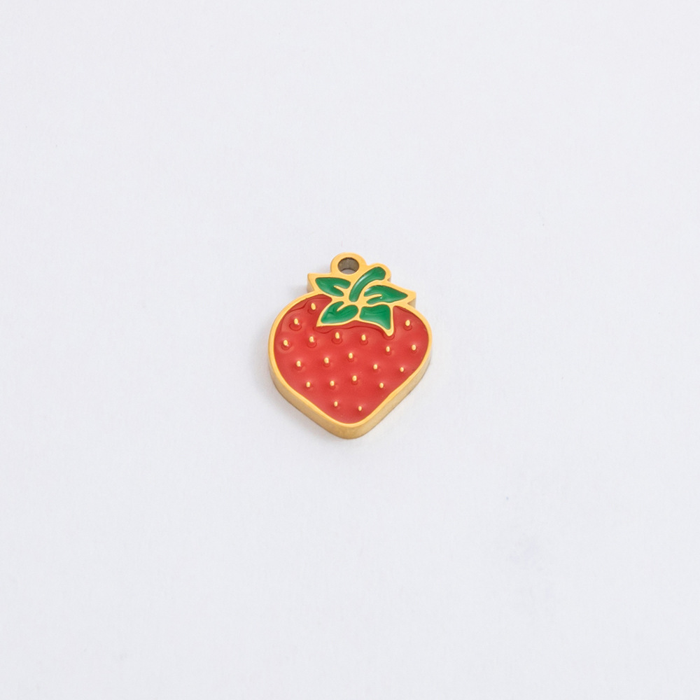 Cute Style 1 Piece 10.9mm 17.5mm 304 Stainless Steel PVD Coated Real Gold Plated Cherry Heart Shape Bow Knot Pendant DIY Jewelry Accessories