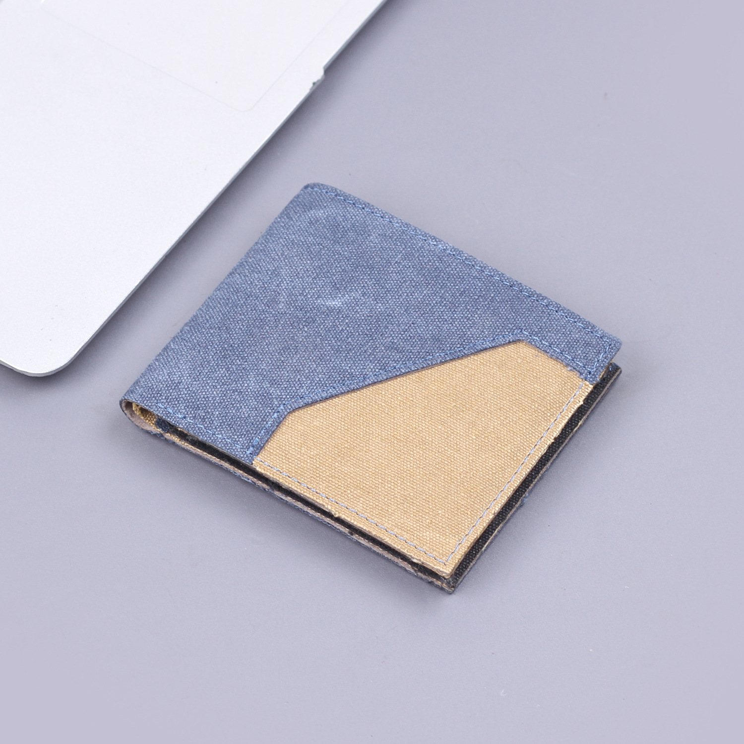 Canvas para hombres cartera corta para hombres cartera de 9 tarjetas en una nueva cartera de tela suave