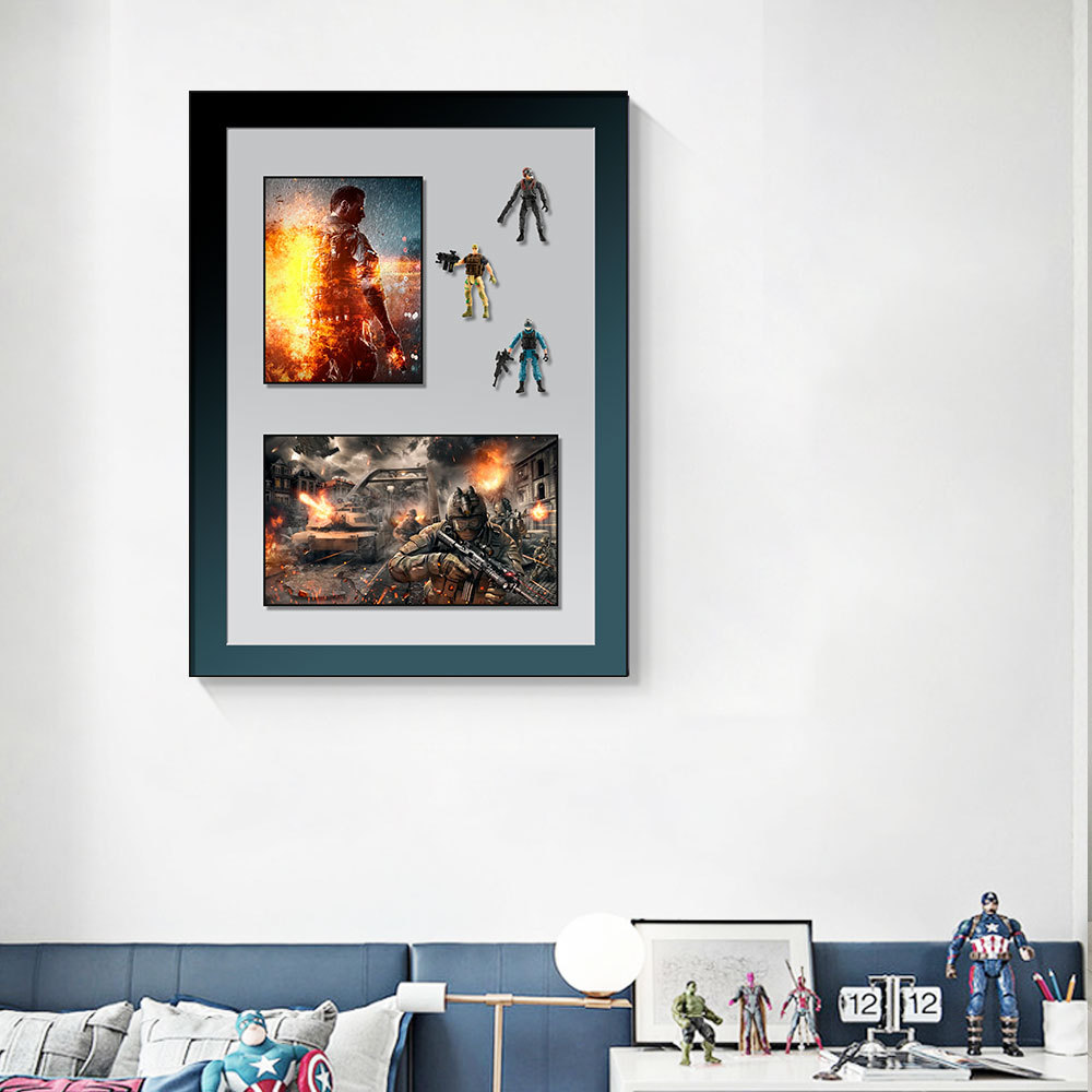 Mano comiendo pollo batalla de campo tridimensional pintura decorativa física dormitorio de niños porche pintura colgante juego animación pintura colgante