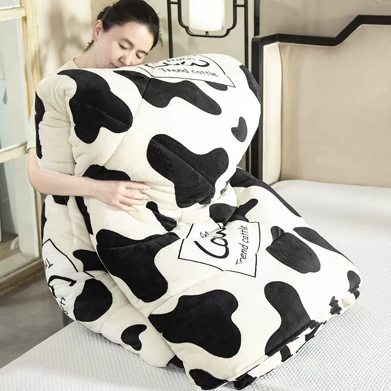 加工定制a类牛奶绒纤维被子被芯220克加密绒春秋被保暖加厚