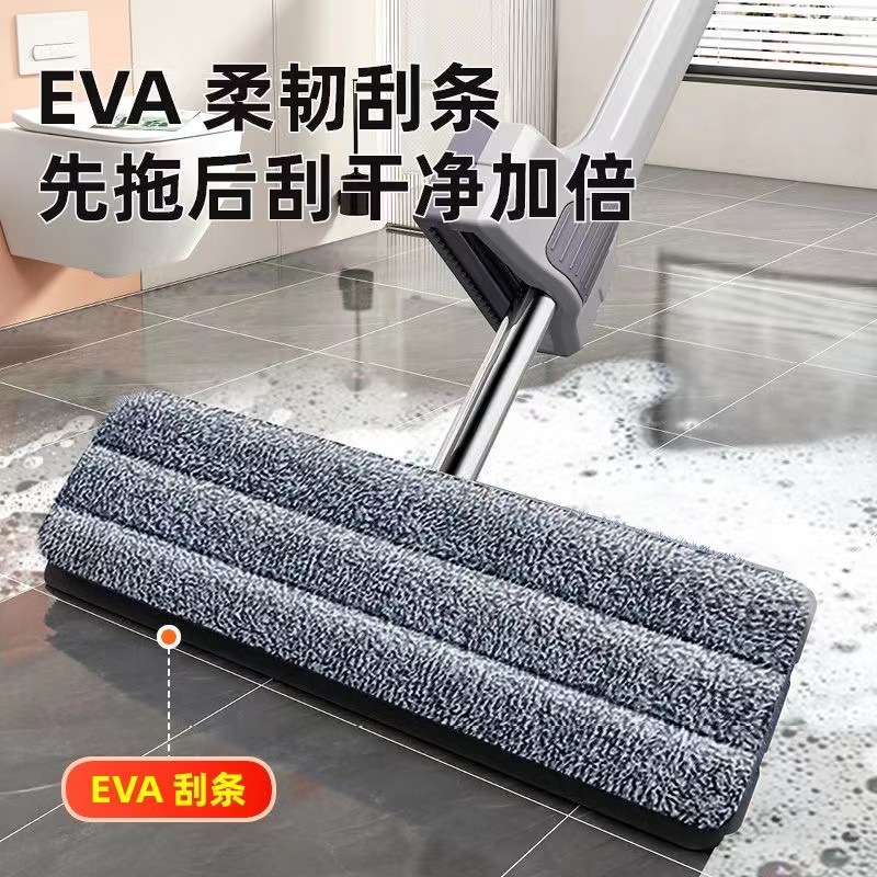 trapeador doméstico limpio sin lavado a mano paño absorbente con barril de deshidratación automática gruesa trapeador de placa plana gruesa