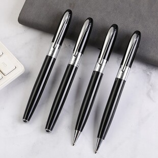 Black Metal Pen Business Office Signature Pen Engraved Logo Celebration Event Oil Pen Advertising Ballpoint Pen