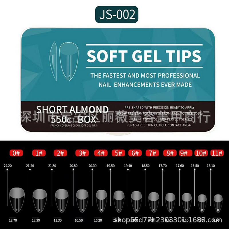 Nueva caja blanca de porcelana de manicure 550 piezas ultra delgada sin marcas esmerilado ballet cuadrado sin grabar uñas falsas