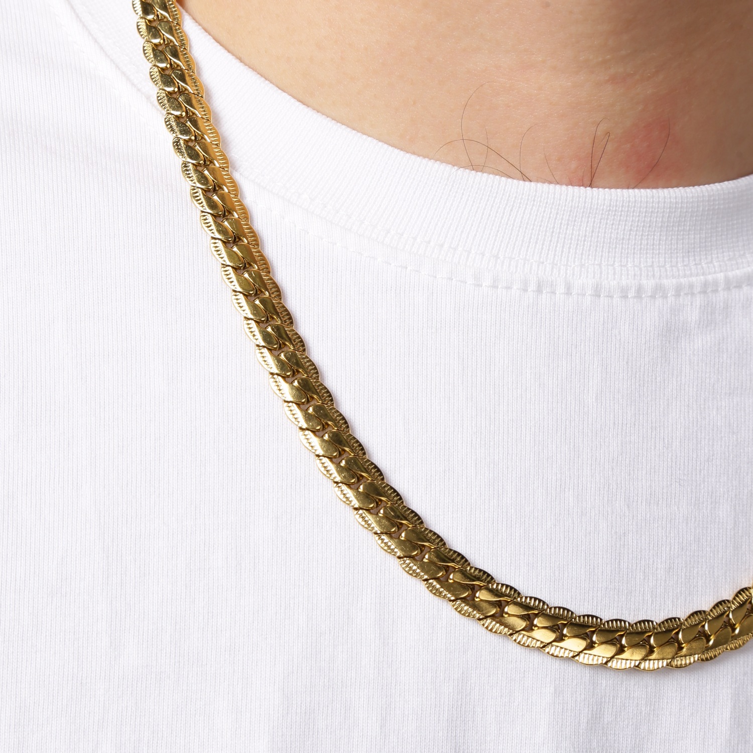 Unisex Gender Simple Style Classic Style Solid Color 304 Stainless Steel Plating Gold Plated Unisex Necklace
