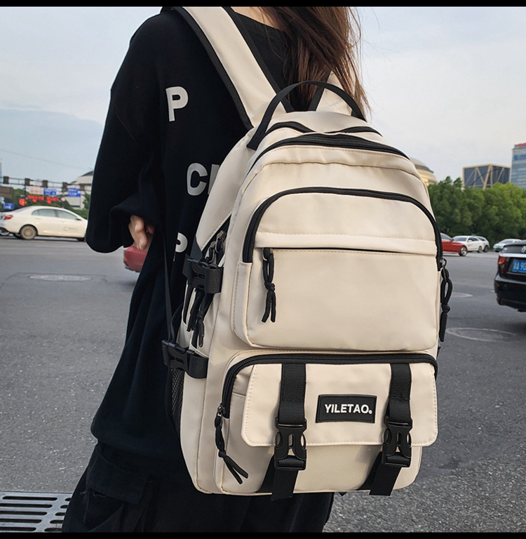 Tooling Style Street Trend Male And Female Students Campus Backpack College Students High School Students Fashion Large Capacity Schoolbag display picture 4