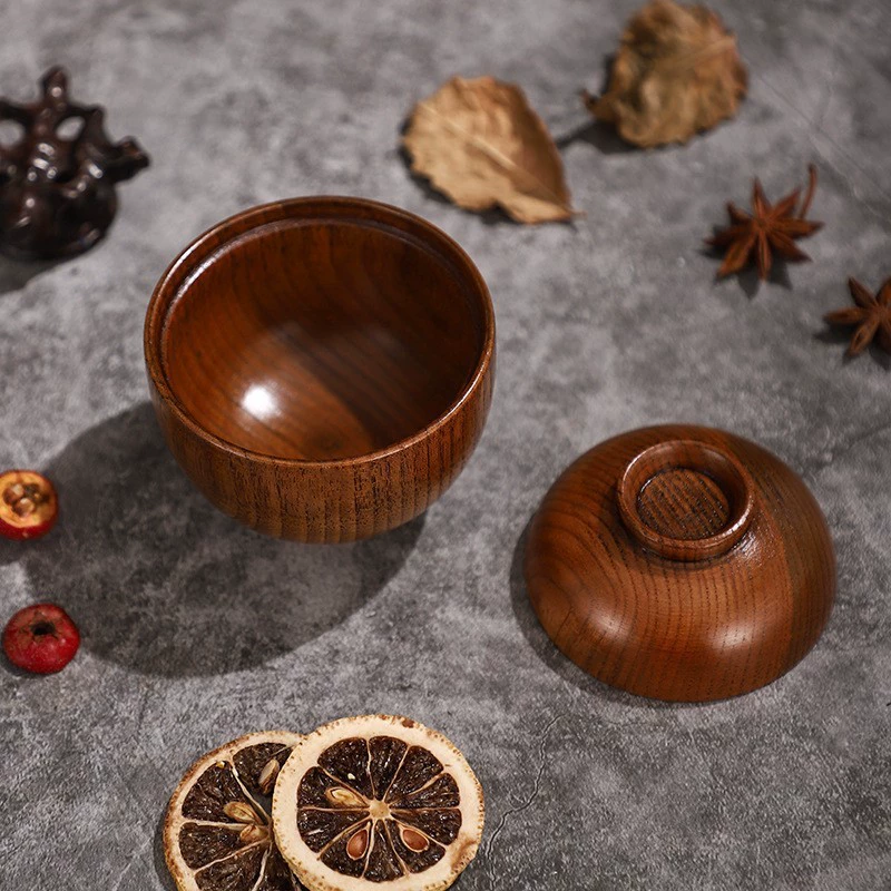 Manufacturer directly supply wooden with wooden bowl bowls to prevent hot falling children's bowl Chinese round small bowl spot wholesale