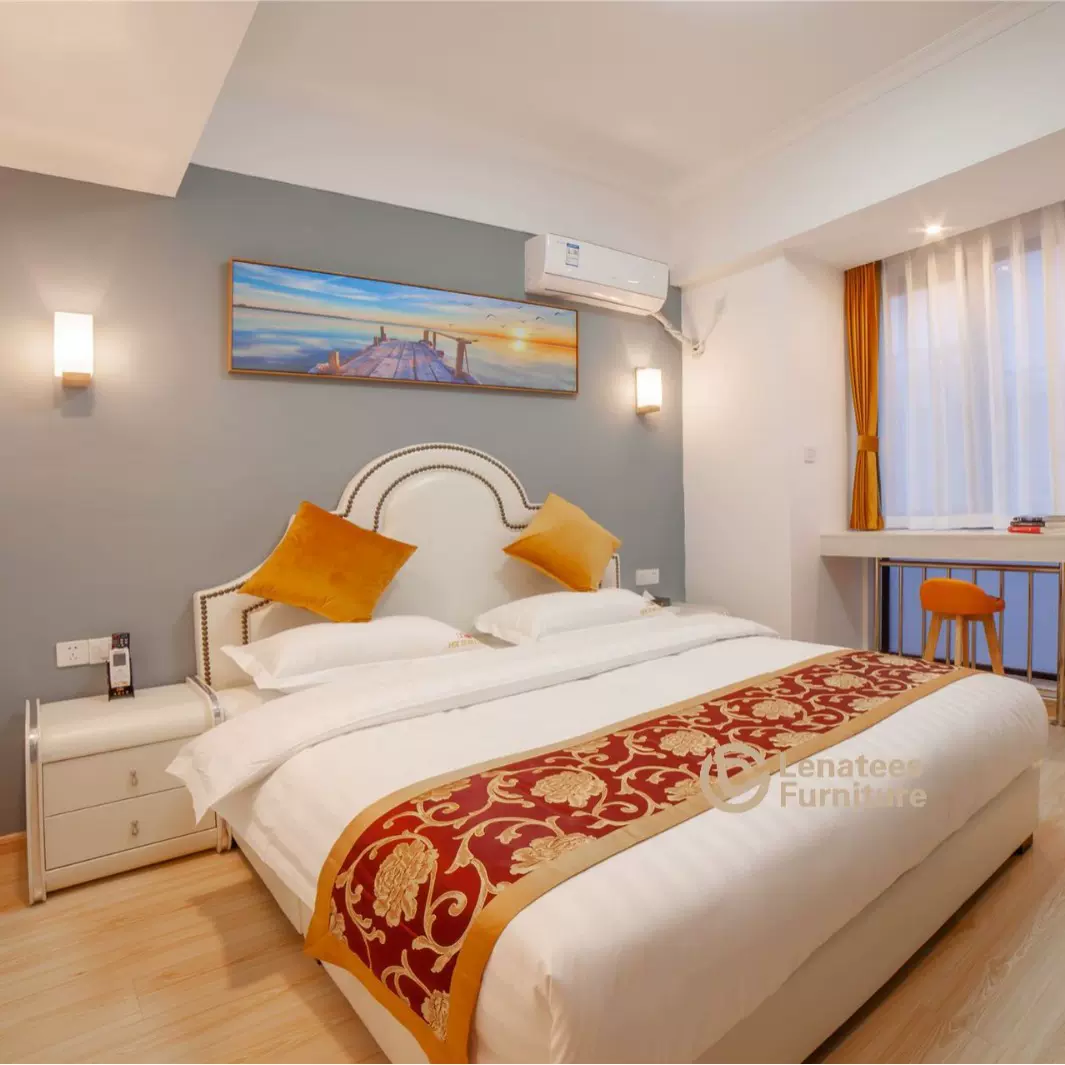 厂家酒店主题民宿家具公寓用床公主床软包美式收纳皮艺床实木