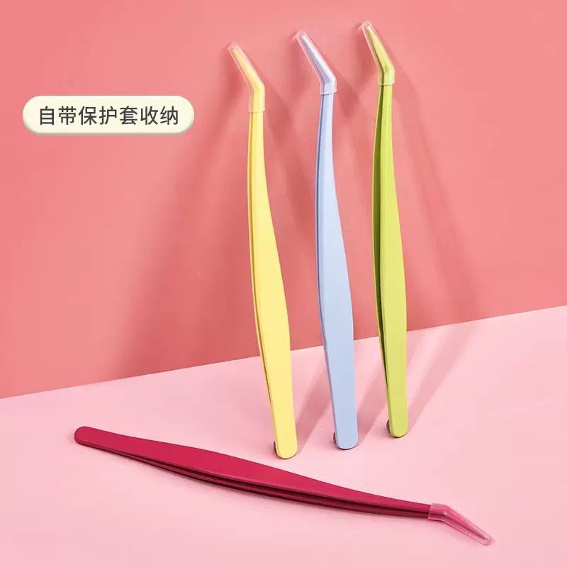 Anti-stick false eyelash tweezers, eyelash extension tweezers, high-precision gold feather tweezers, glue-free eyelash tweezers for beginners, wholesale