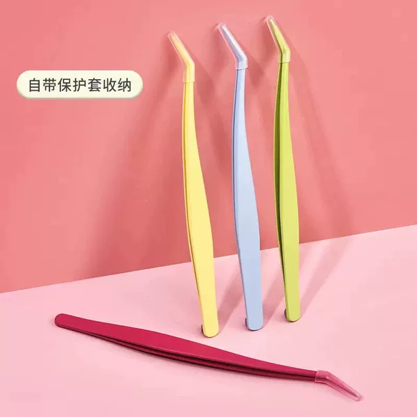 Anti-stick false eyelash tweezers, eyelash extension tweezers, high-precision gold feather tweezers, glue-free eyelash tweezers for beginners, wholesale