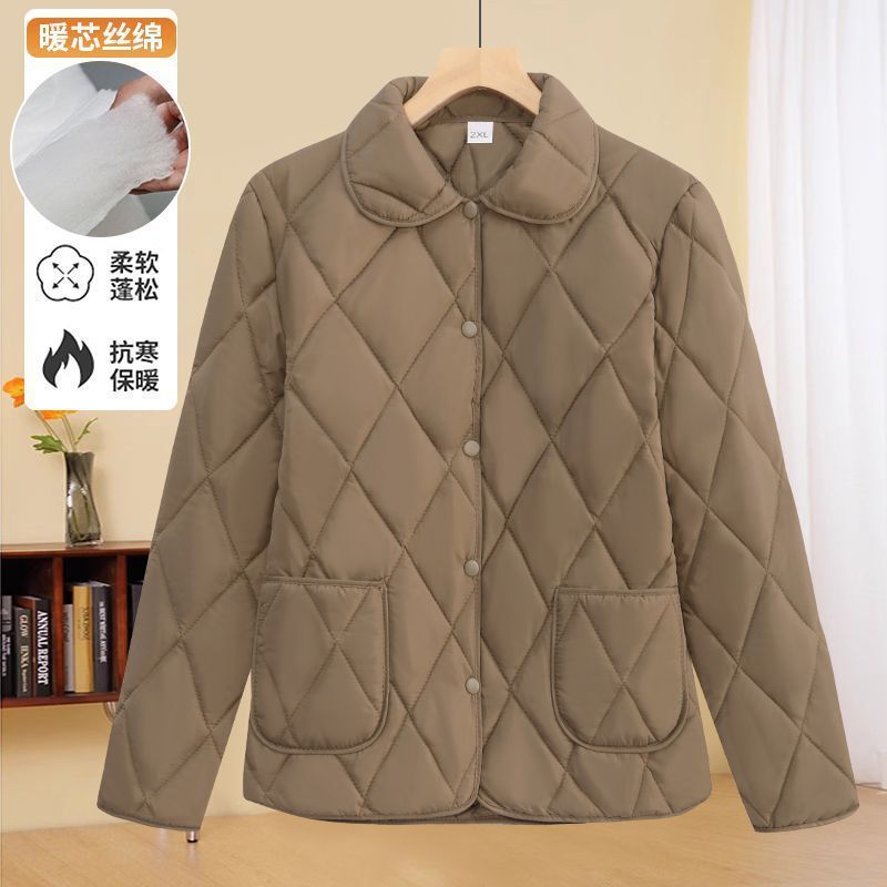 Cross-border autumn and winter lightweight quilted cotton jacket, slim-fit thin spring and autumn coat for women, ultra-light new cotton coat Cross-border autumn and winter lightweight quilted cotton jacket, slim-fit thin spring and autumn coat for women, ultra-light new cotton coat
