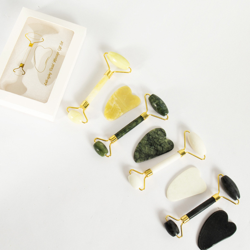 Full Range of Xiuyan Jade Meridian Massage Stick Scraper Facial Facial Neck Massager Beauty Massage Roller