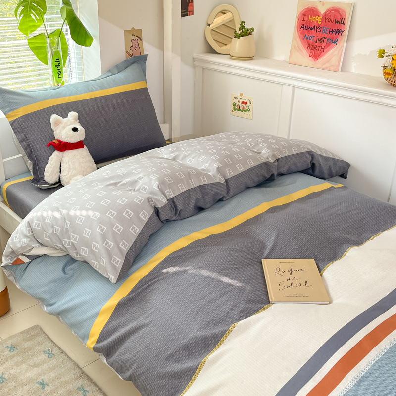 Ropa de cama de tres piezas de algodón para dormitorio de estudiantes universitarios, ropa de cama de algodón, funda de edredón, colchón de seis piezas, bolso de check-in