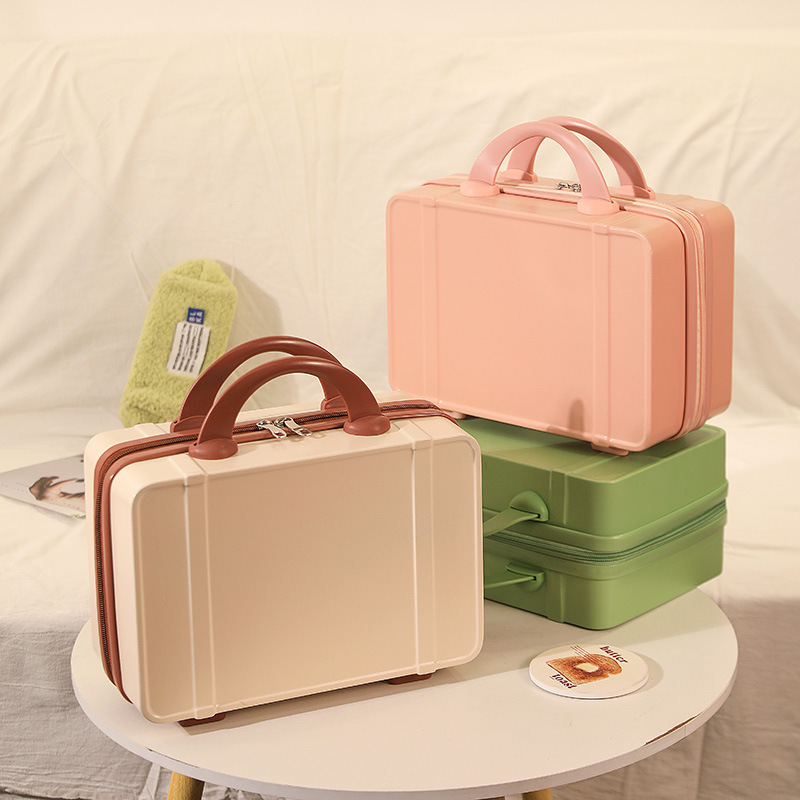 Korean Style Fresh 14-inch Luggage Storage Cosmetic Bag Retro 16-inch Suitcase Light Portable Case Accompanying Gift Korean Style Fresh 14-inch Luggage Storage Cosmetic Bag Retro 16-inch Suitcase Light Portable Case Accompanying Gift