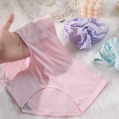 Summer yoga underwear for women cotton crotch quick-drying ice silk traceless underwear for women breathable buttock lifting underwear solid color large size