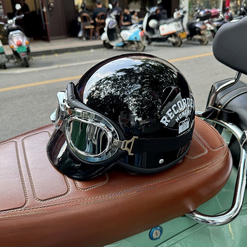 Retro Motorcycle Electric Vehicle Helmet 3C Certified Men Women Safety Half Helmet