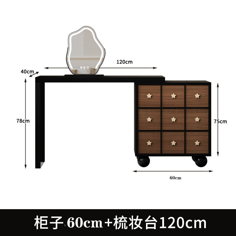 Fábrica directa de estilo medieval梳妆台 dormitorio moderno 2026 nuevo armario en una mesa de maquillaje dormitorio principal de madera sólida