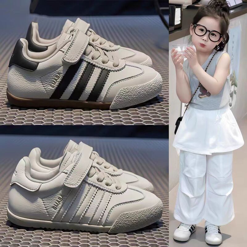 Genuine Leather White Shoes 2026 Autumn New Soft-Soled Boys' Casual Sneakers Girls' German Training Shoes Sports Shoes