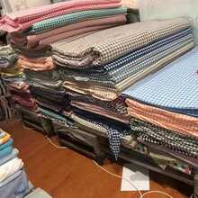 纯棉色织水洗棉布料纯色全棉格子面料床品钉做床单被套布方格布料
