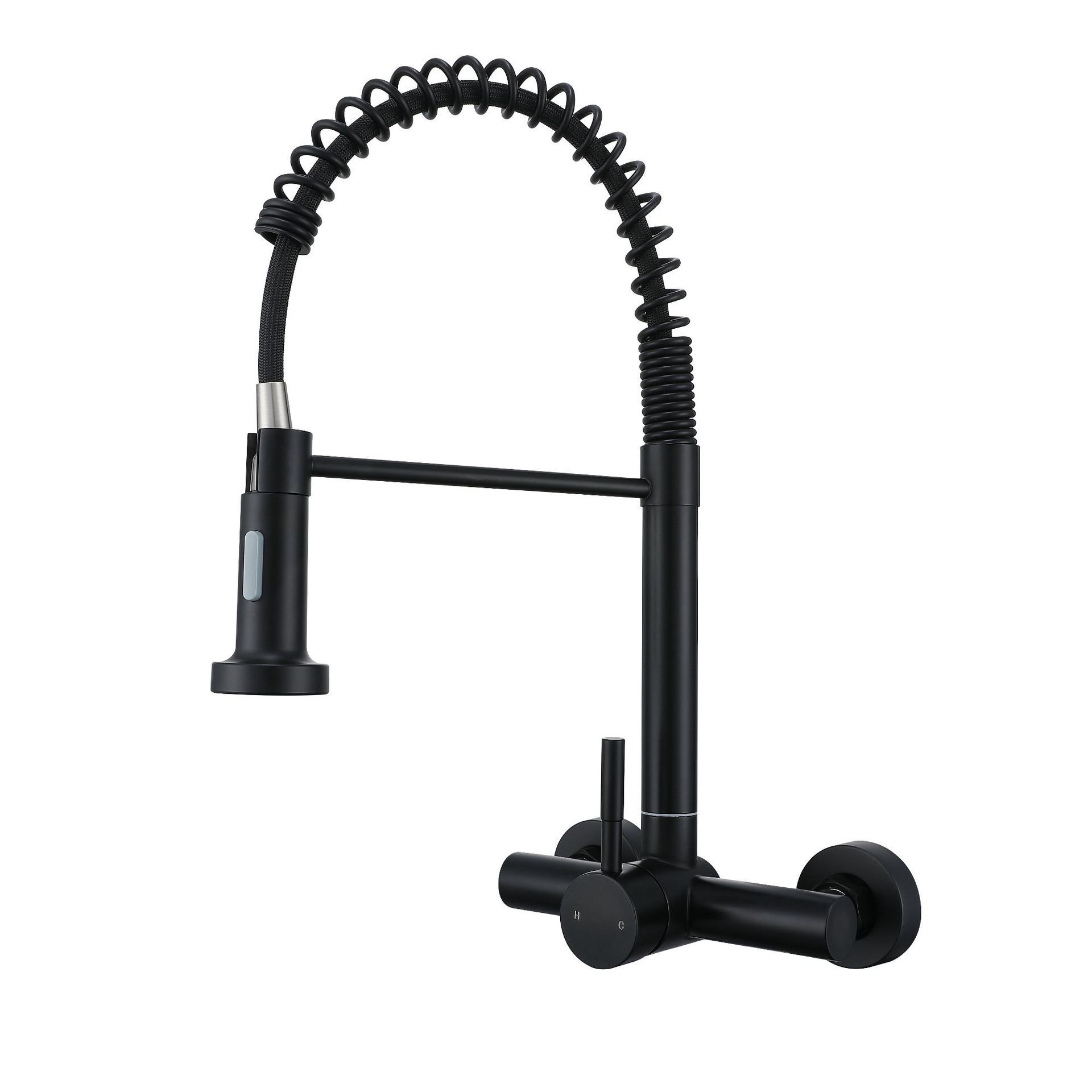 Grifo extensible de cocina de acero inoxidable, agua fría y caliente, diseño retráctil con resorte, resistente a salpicaduras