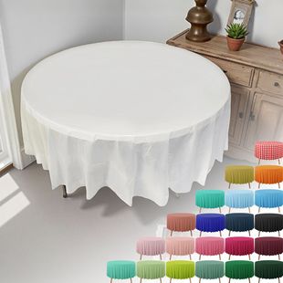 Factory Direct Sales in Stock Wholesale Disposable Peva Round Pure Color Tablecloth Cross-Border Exclusive Supply Cross-Border Hot Model