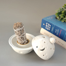 陶瓷香炉圣木鼠尾草香薰炉陶瓷圣木底座香托秘鲁圣木燃烧托盘