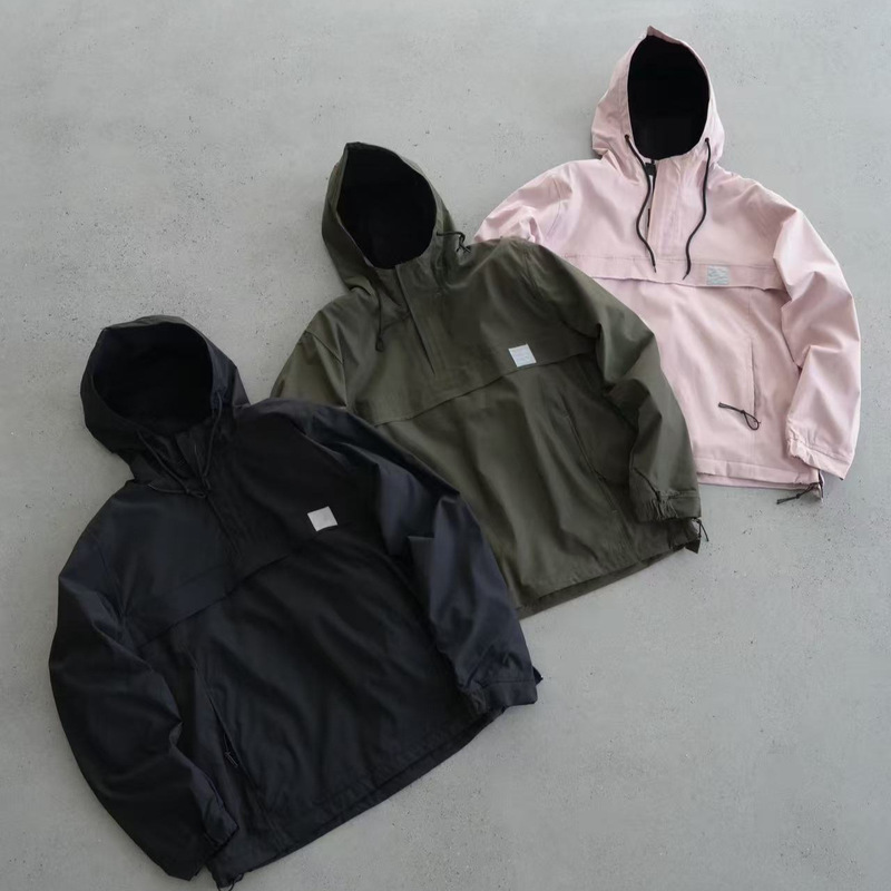 in stock Japanese Casual Tooling Hooded Half Zip Outdoor Jacket Coat Windproof Waterproof Jacket for Men and Women