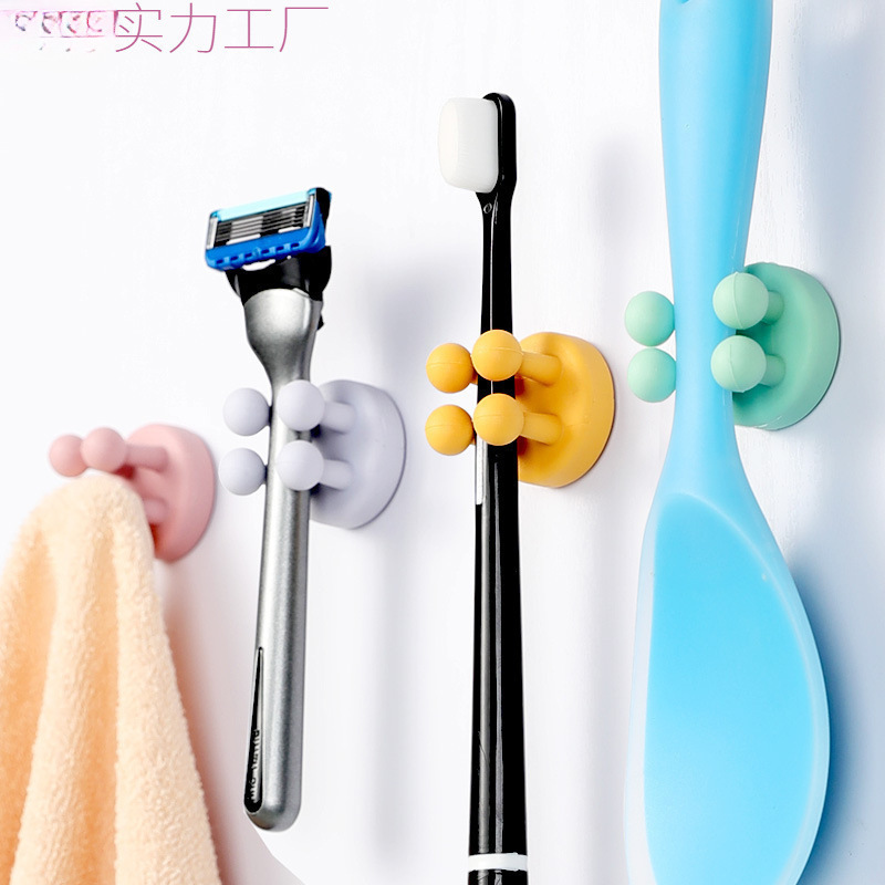 Nail-Free Silicone Traceless Office Hooks Wall Kitchen Adhesive Hooks Bathroom Toothbrush Toothpaste Razor Adhesive Hooks Nail-Free Silicone Traceless Office Hooks Wall Kitchen Adhesive Hooks Bathroom Toothbrush Toothpaste Razor Adhesive Hooks