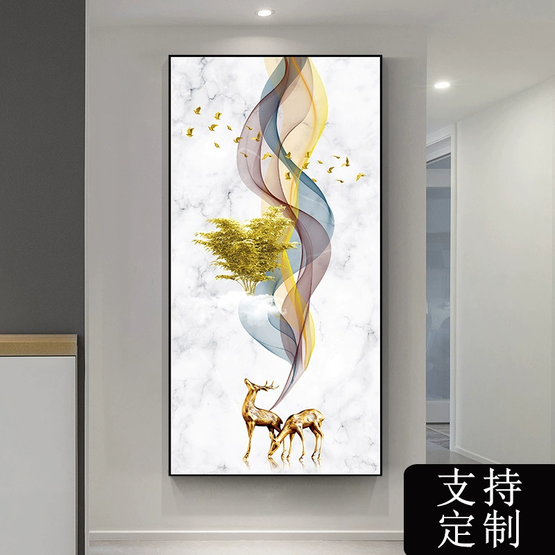 Self-adhesive modern three dimensional stickers on wall, light luxury style, 3D