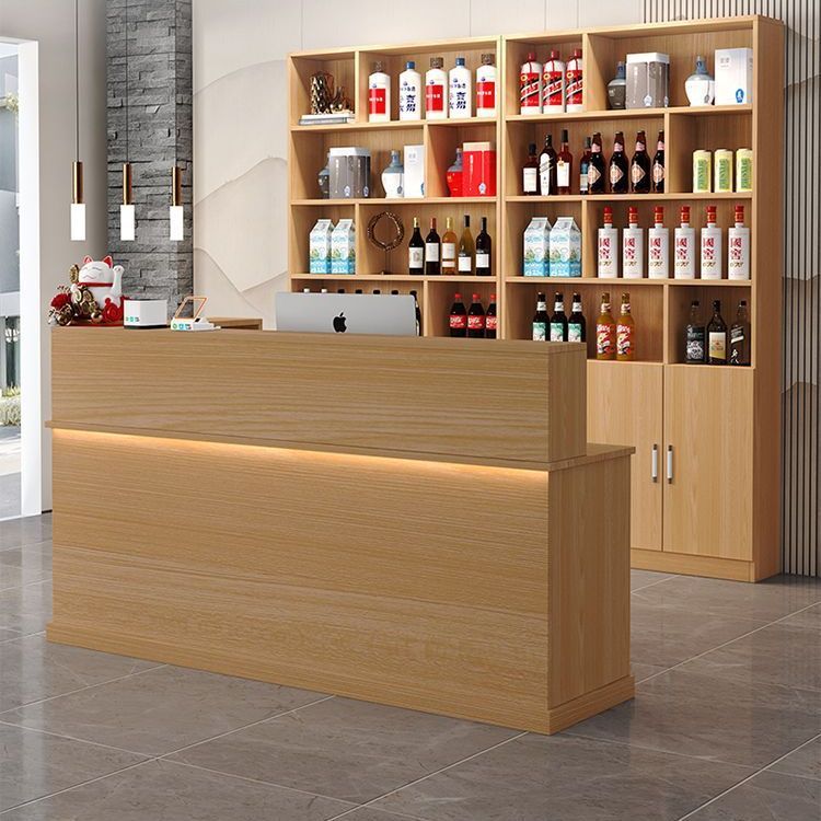 收银台柜台小型简约饭店转角吧台桌商用酒店前台接待台酒柜展示柜