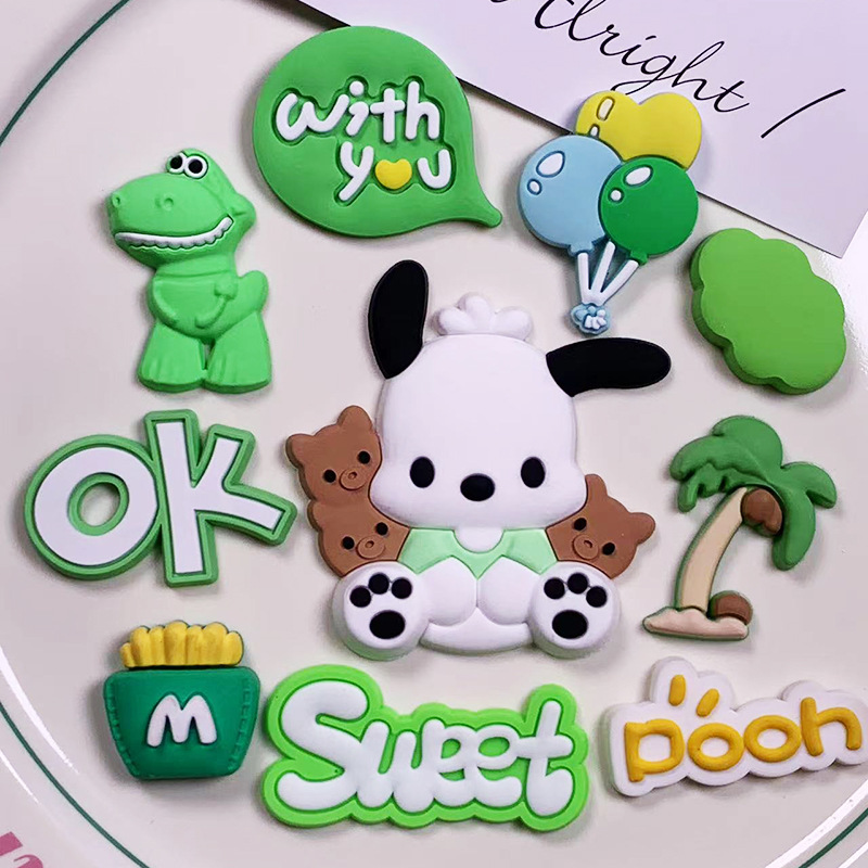 Pacha Dog DIY 부드러운 고무 액세서리 만화 귀여운 강아지 액세서리 휴대폰 케이스 냉장고 신발 수제 패치 액세서리