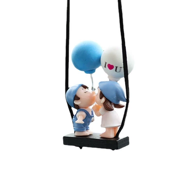 boy girl Car Rearview | Car hanging