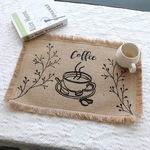 编织餐垫黄麻杯垫亚麻餐桌隔热垫拍摄道具方形装饰垫子北欧风天然