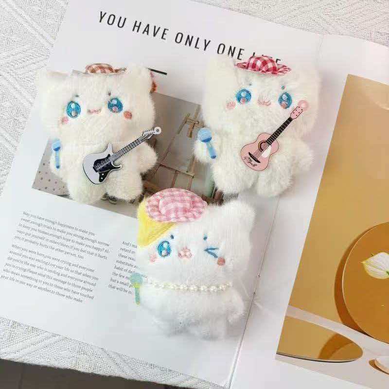 Cartoon Cute Plush Kitten Doll Keychain for Girls, Bag Pendant, Doll, Stall Decoration