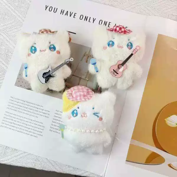 Cartoon Cute Plush Kitten Doll Keychain for Girls, Bag Pendant, Doll, Stall Decoration