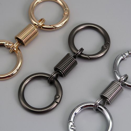 Creative personalized keychain couple niche design pendant spring ring waist hanging metal key ring ring key chain
