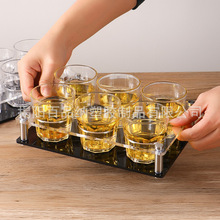 ktv酒杯架酒吧白酒杯杯架小烈酒杯套装亚克力圆孔子弹多孔红酒杯