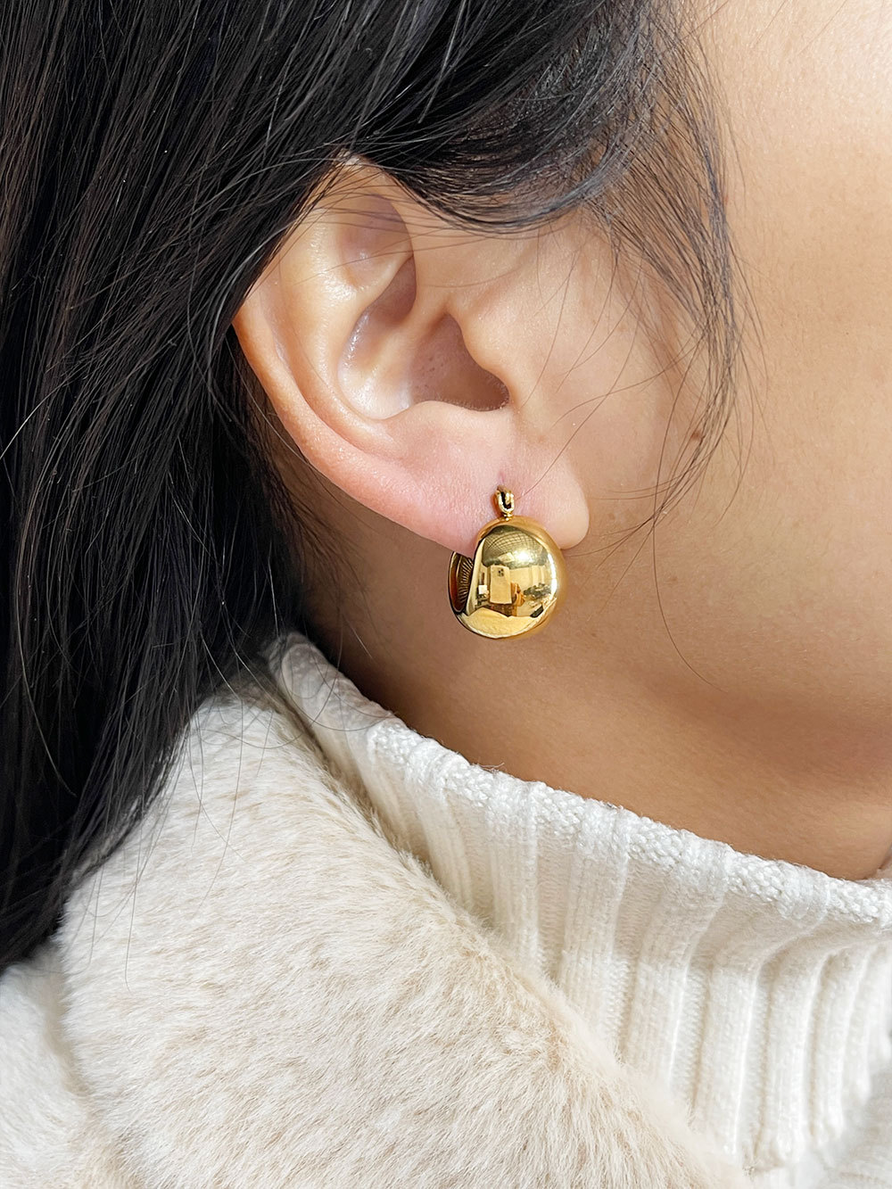 Fashion U Shape Stainless Steel Plating Drop Earrings 1 Pair