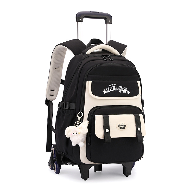 Pescado natural coreano bolso de tracción para estudiantes de secundaria, moda de gran capacidad para estudiantes de primaria de grado 3 - 6 bolso de tracción ligero