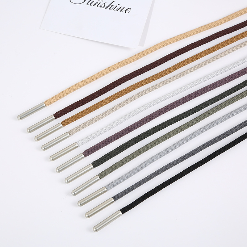 跨境帽绳4mm涤纶圆绳锁扣珍珠厉头潮流运动裤绳卫衣外套帽绳批发