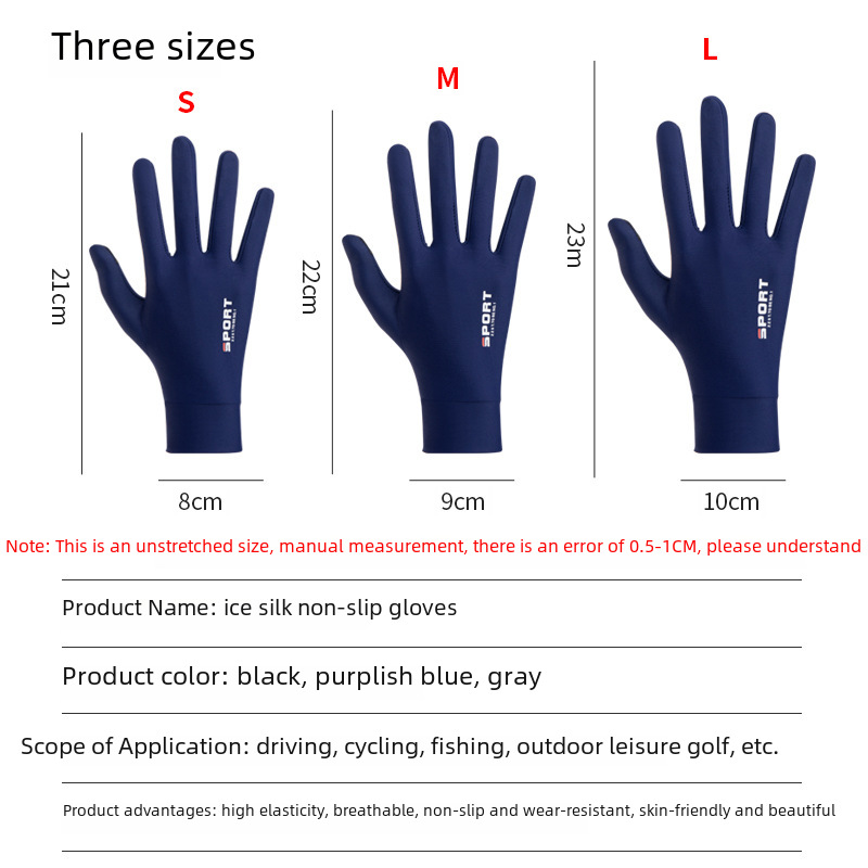 Sun Protection Gloves Ice Silk Summer Outdoor Fishing Riding_voghion.com
