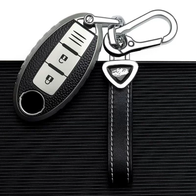 Car key bag – for Nissan Key Case New - nissan-d-smart-2-key-aurora-silver-single-shell-triangle-belt-rope-double-buckle