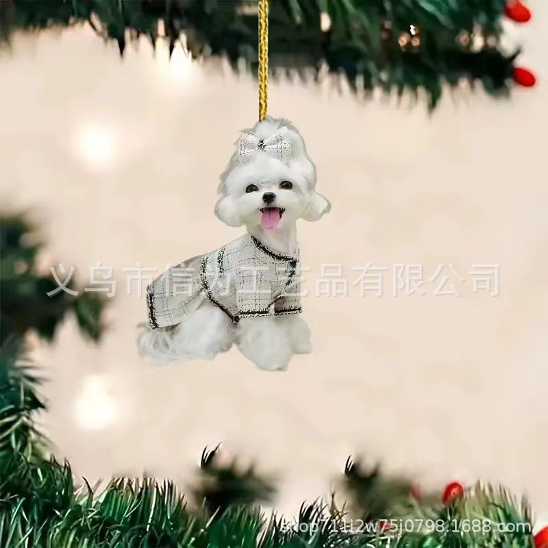 Cross-border nuevo creativo 2D lindos perros de peluche cachorro hombre mochila colgante acrílico colgante de automóvil